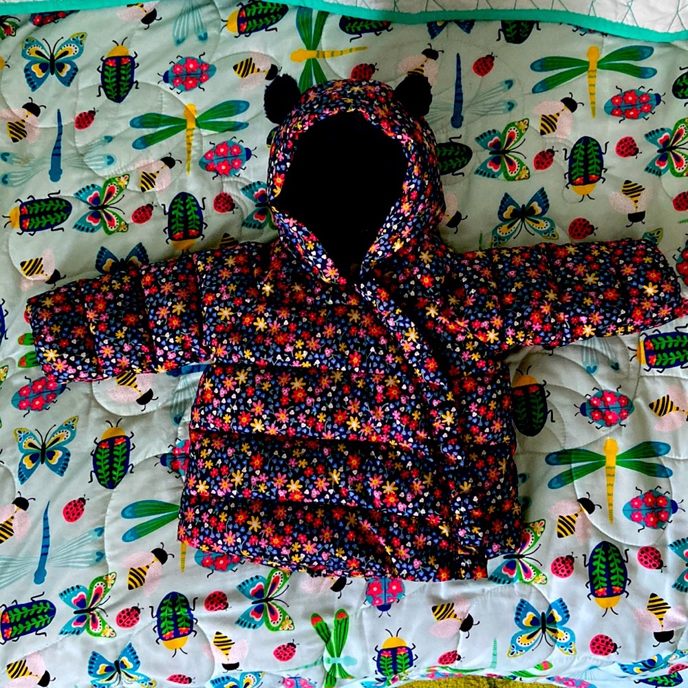 Baby Gap Floral Teddy Bear Winter Coat